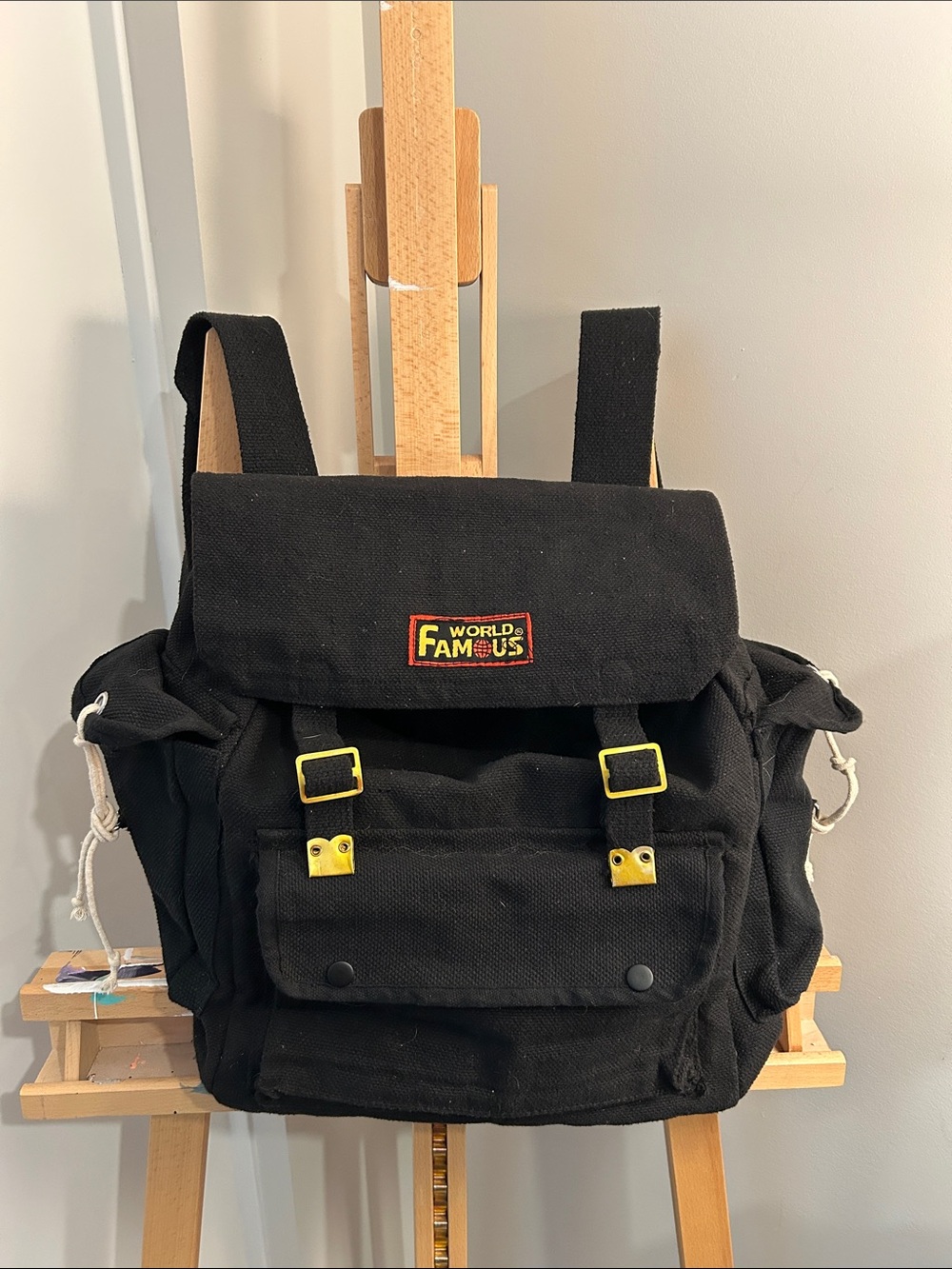 World Famous Backpack in Black 100% Cotton